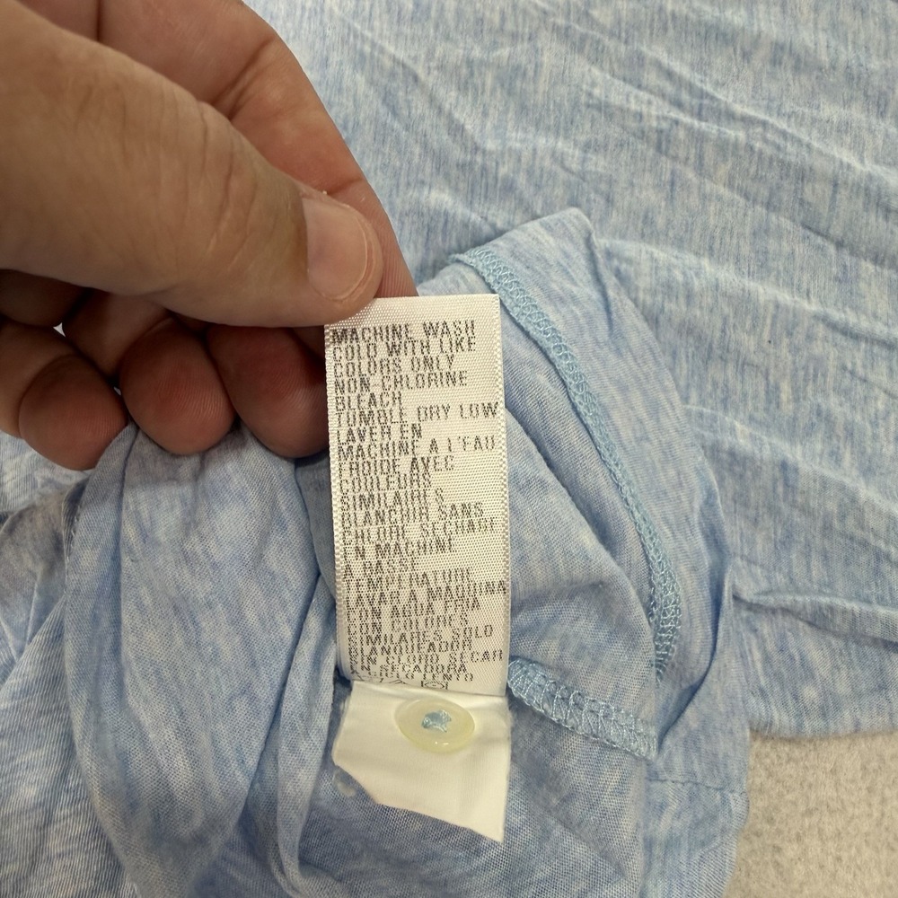 James Perse Standard Polo Shirt Mens XXL Size 5 Blue Long Sleeve Made in USA - Picture 6 of 6